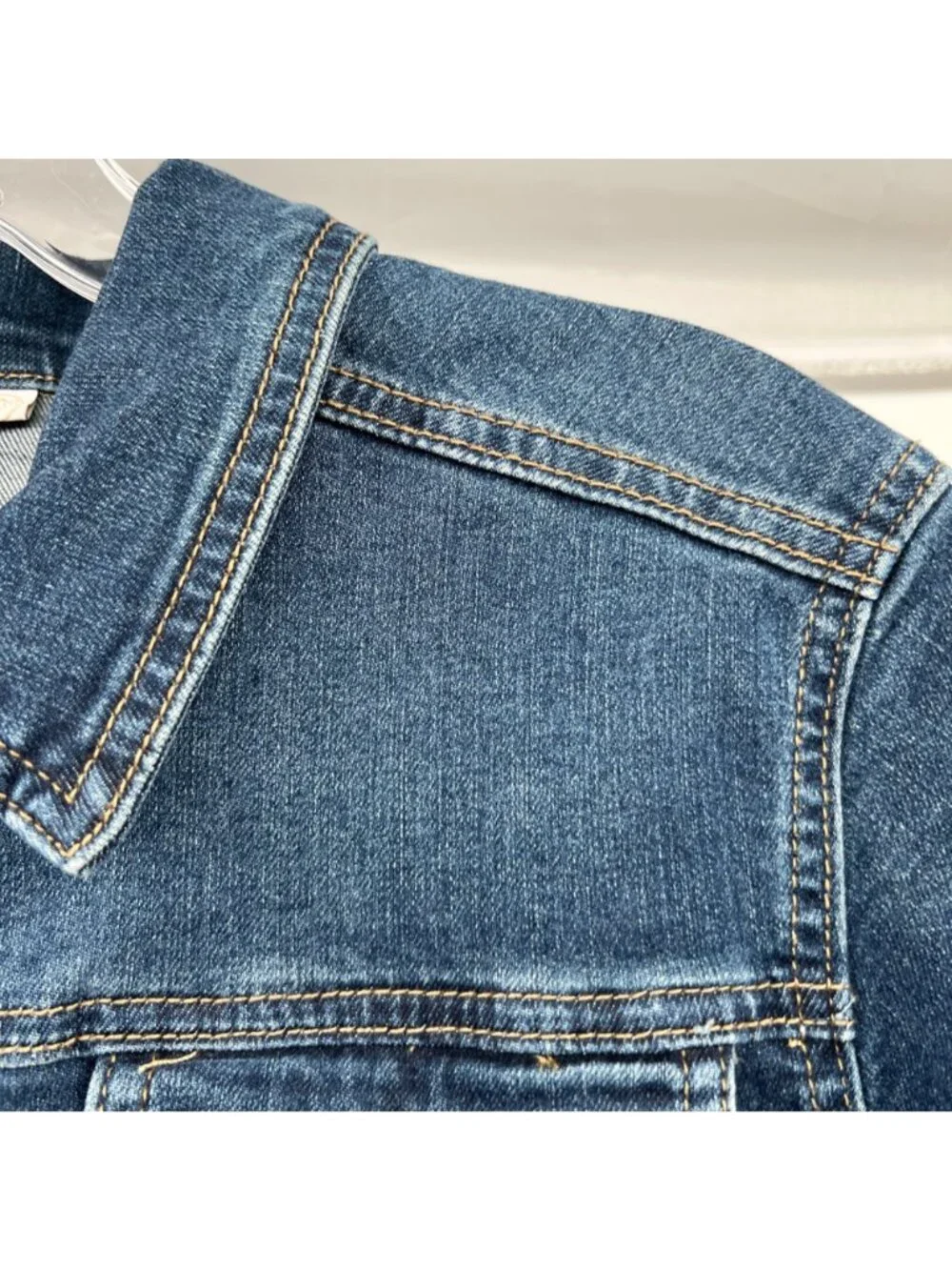 Westport 1962 Womens Short Sleeve Jean Jacket Blue Button Up Pockets Medium